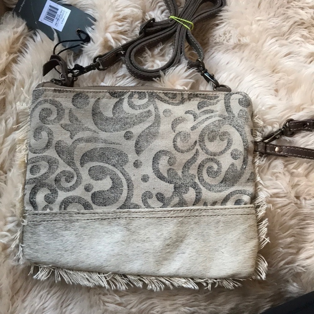 Myra Dual strap canvas crossbody or clutch